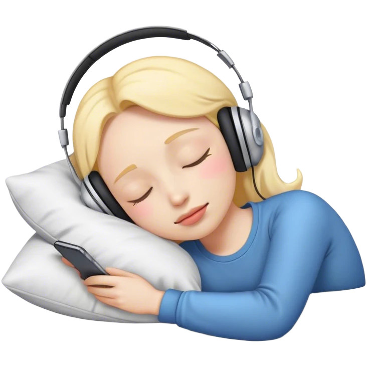 Emoji face with headphone on and sleeping emoji