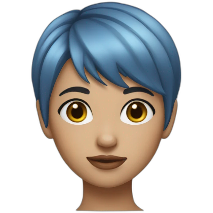 Blue haiea short hair girl emoji