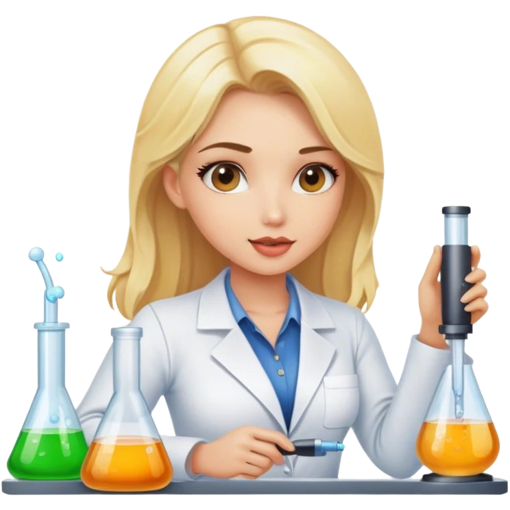 Sexy blonde working in the lab emoji
