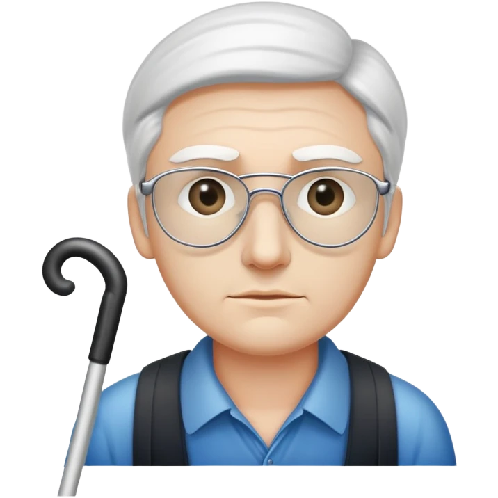 blind man with white cane emoji