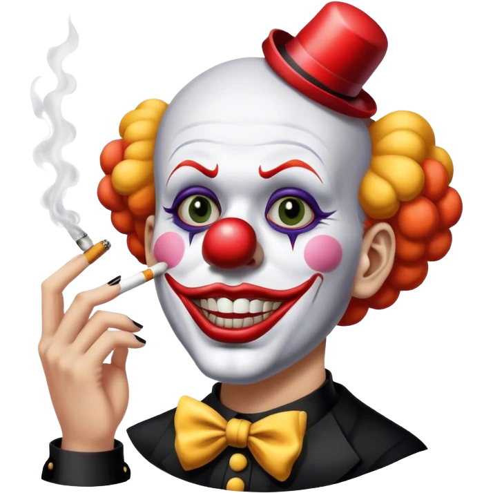 Clown wear black with cigarette  emoji