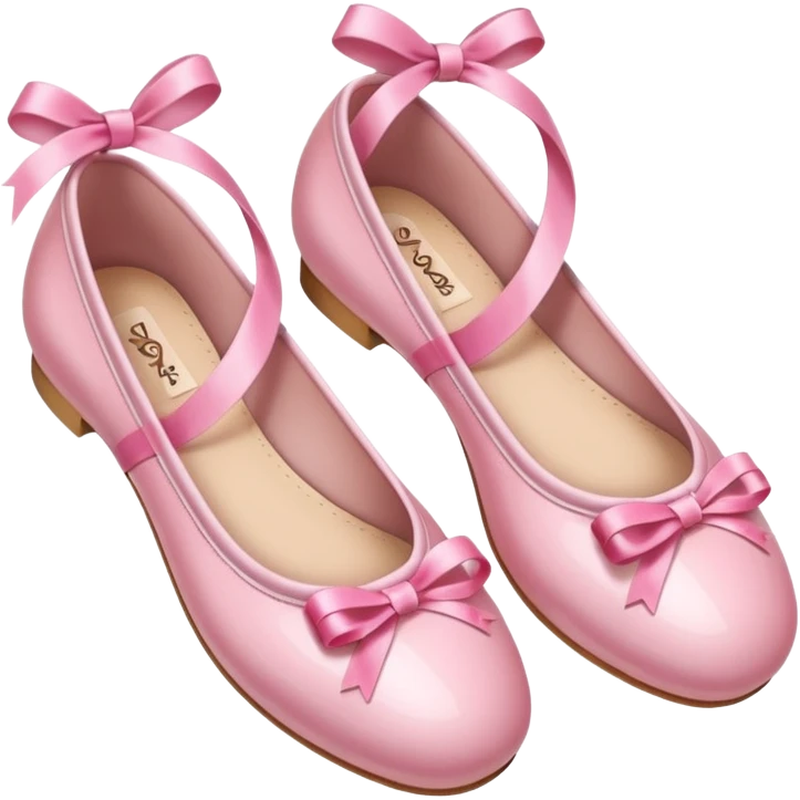 ballerina shoes pink shiny smooth crossed ribbons iOS emoji style emoji