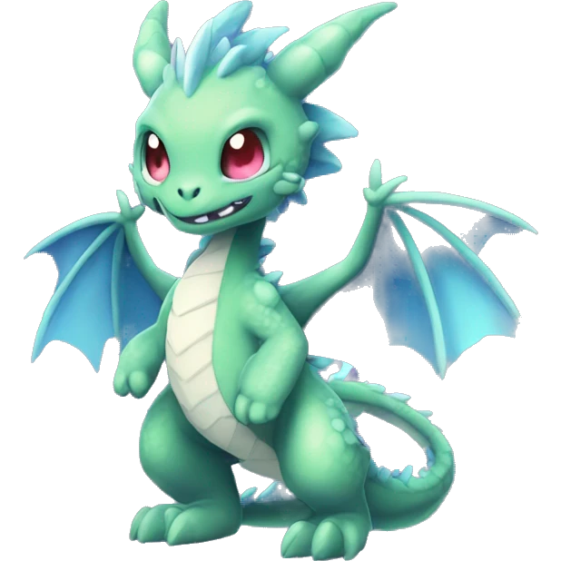 Kawaii Edgy Bright Ethereal Fururistic Fantasy Attractive Gorgeous Beautiful Dragon Pokémon Fakemon full body emoji