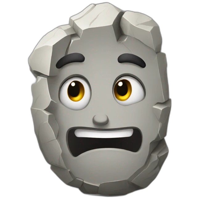 A stressed stone  emoji