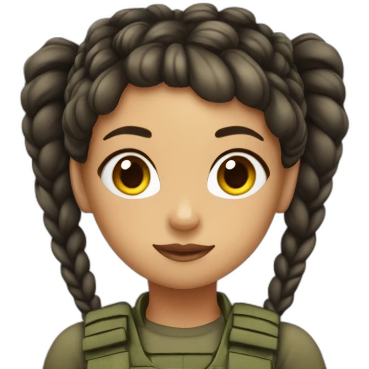 kibbi army girl with braids emoji