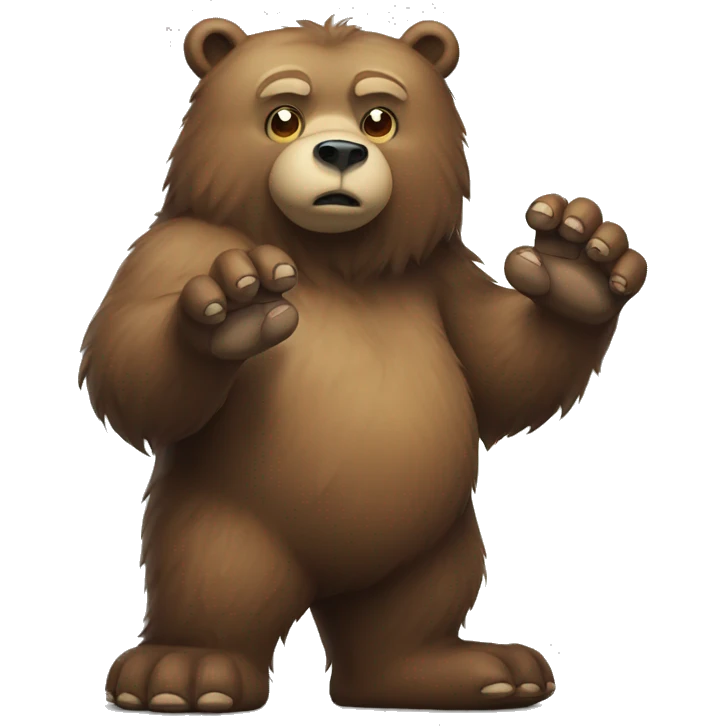 Bear with so big foot emoji