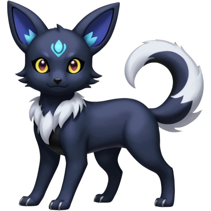 Delcatty-Umbreon-Absol-Sprigatito-fusion, full body emoji
