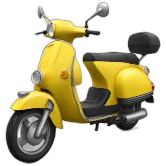 Yellow Moped front view with 2 mirrors  emoji