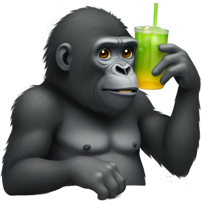 Gorillas drinking apple juice emoji