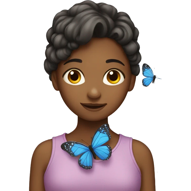 A girl with butterflys emoji
