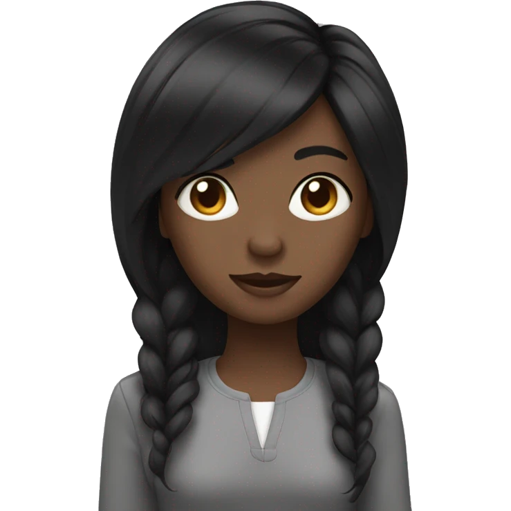 Black hair girl emoji