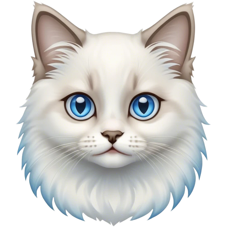 ragdoll kitten, white face emoji