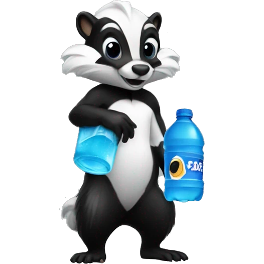 Skunk with a blue gatorade  emoji