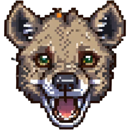 cartoon hyena mid-laugh, head thrown back emoji