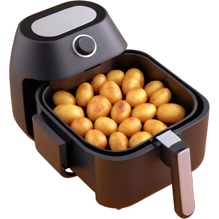 air fryer potatoes, vibrant and playful emoji