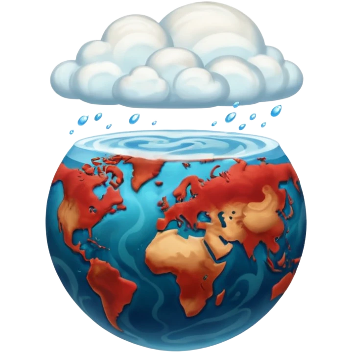 Planet Earth but ocean red land brown emoji