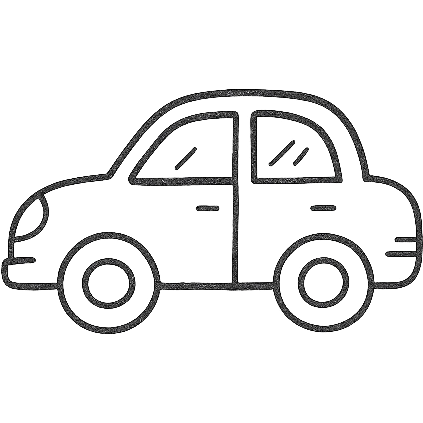 hand drawn outlined car icon emoji