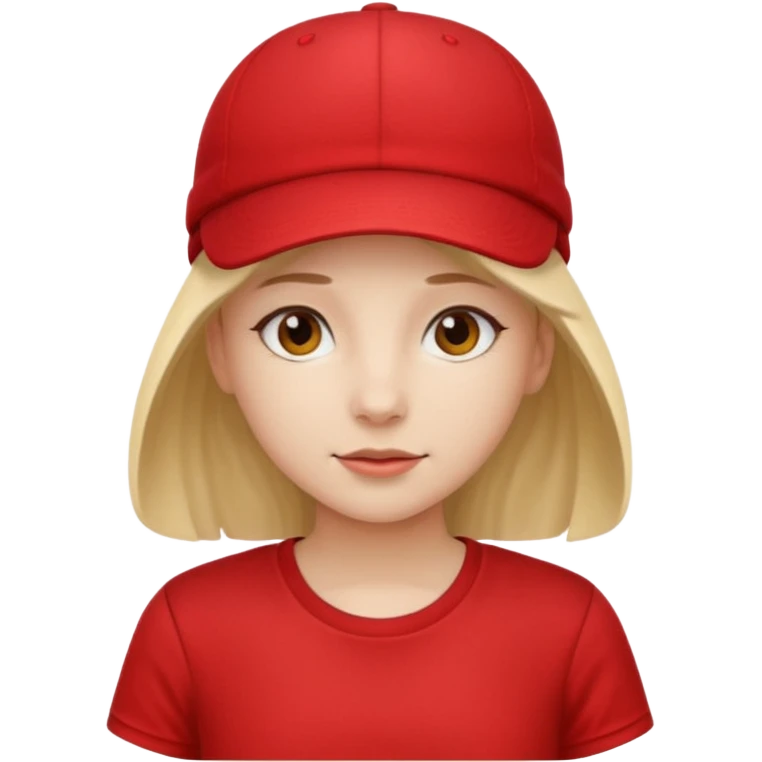 red tennis hat and red tshirt girl emoji