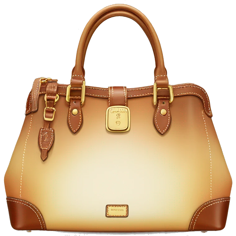 Realistic cream to tan ombre dooney and bourke satchel purse.  emoji