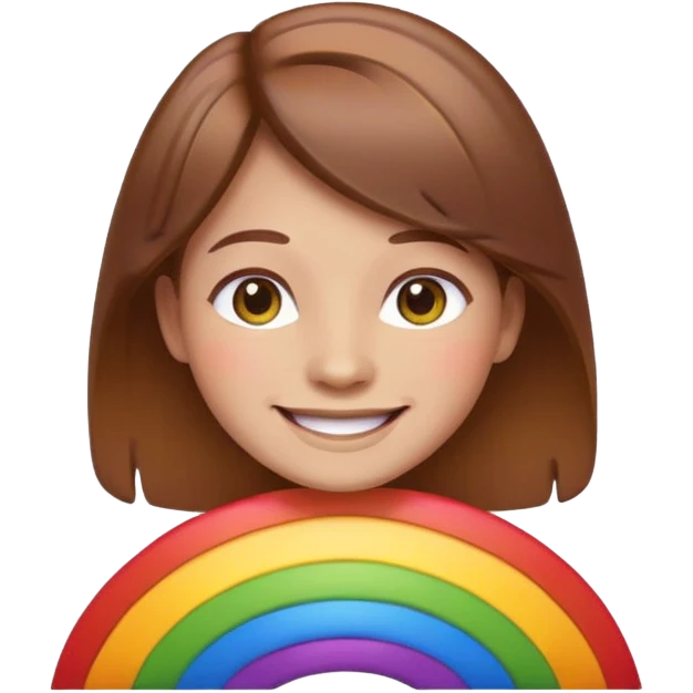 pride character, smiling, rainbow colors, inclusive and joyful vibe, modern Apple emoji style, clean vector look, soft gradients, simple background emoji