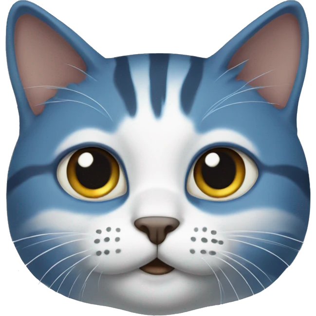 Cat with blue far without ears emoji