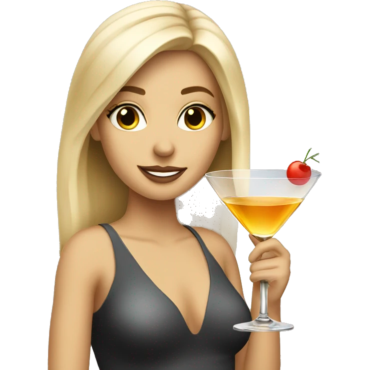 Blonde girl with martini emoji