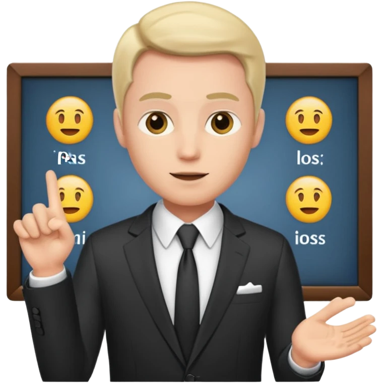 a man making a presentation emoji