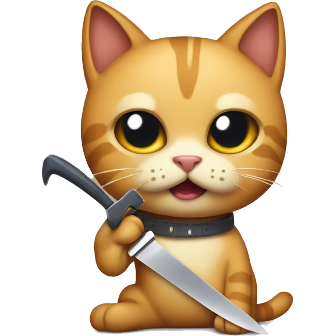cat holding a knife emoji