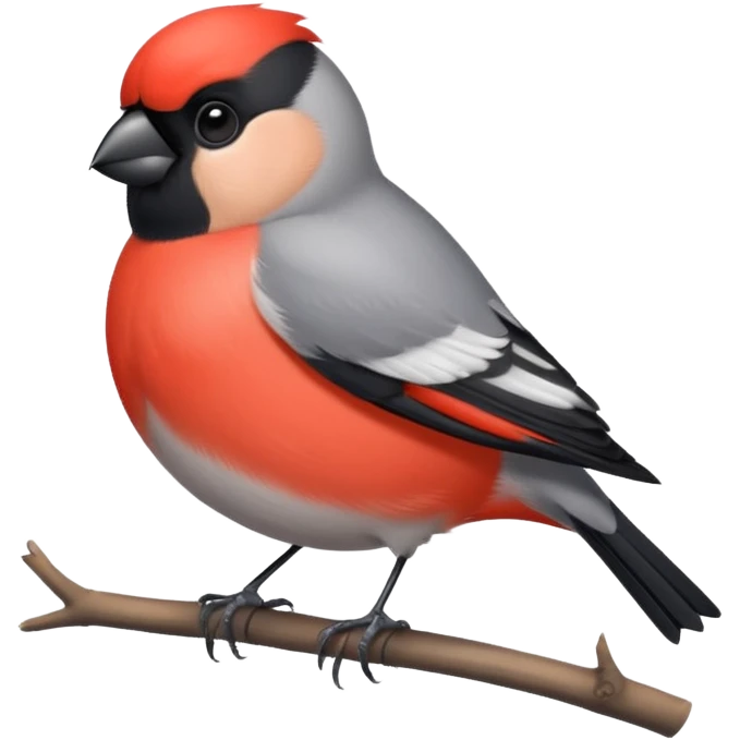 Round and cute bullfinch emoji