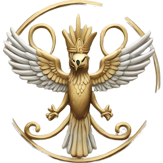 The Farvahar, is one of the best-known symbols of Zoroastrianism, an Iranian religion. There are various interpretations of what the Faravahar symbolizes emoji
