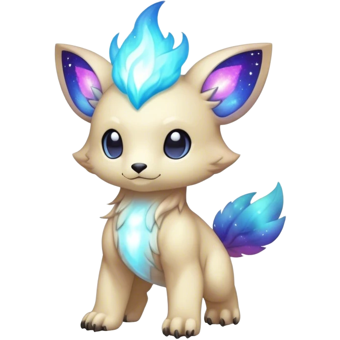 Cute cool colorful nebula fantasy animal hybrid Fakemon full body emoji