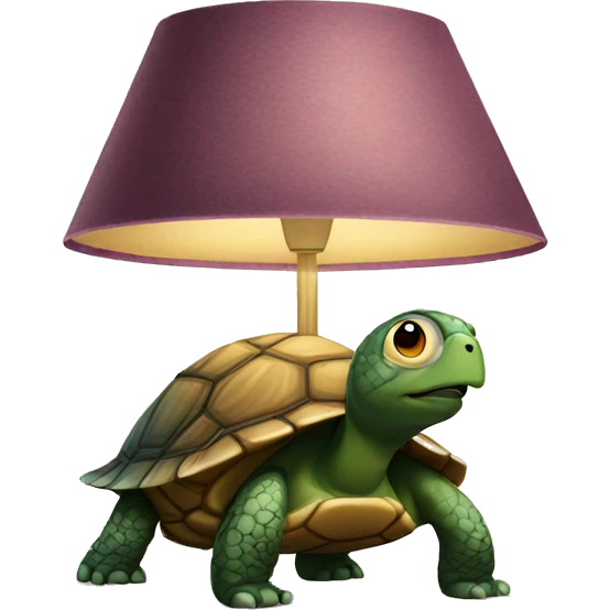 a turtle with a lampshade on its head emoji
