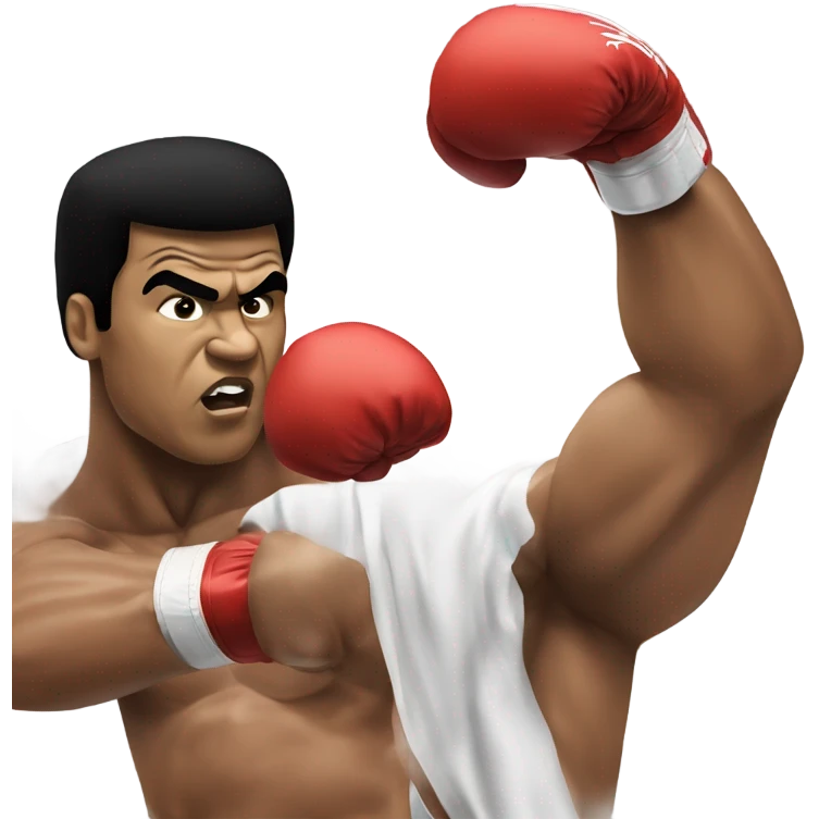 mohammed Ali punching at the viewer emoji