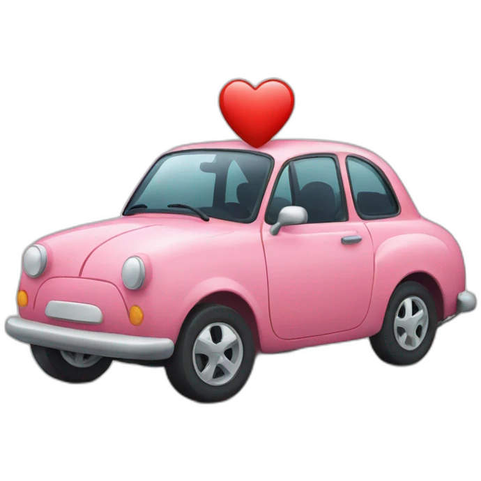 Car with heart emoji