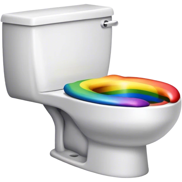 rainbow Poop emoji toilet emoji