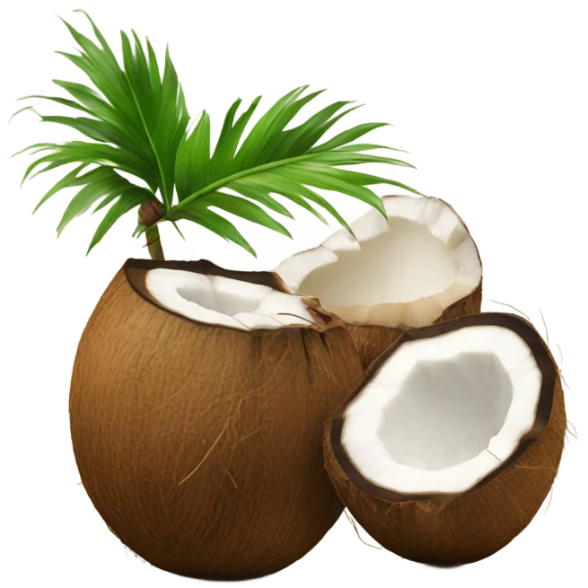  whole coconut whit tube inside emoji