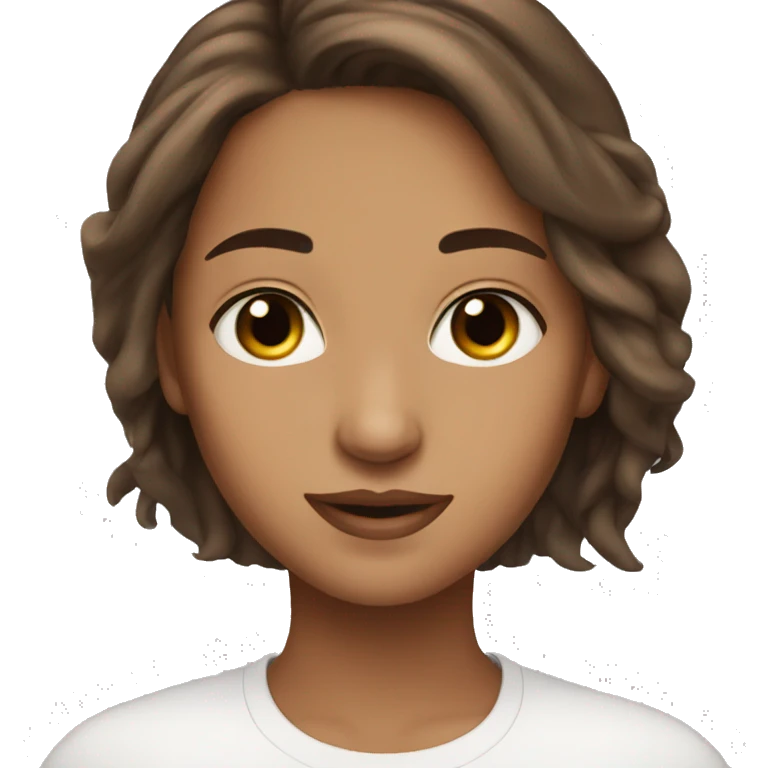 Pretty girl brown eyes long brown hair emoji