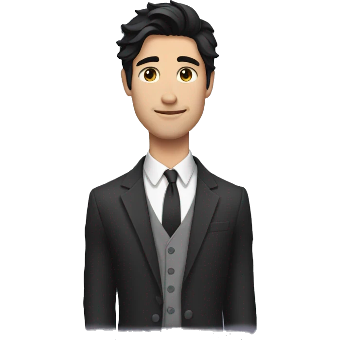 A dark-haired aesthetic guy in a suit emoji