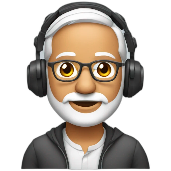 Narendra Modi with headphones emoji