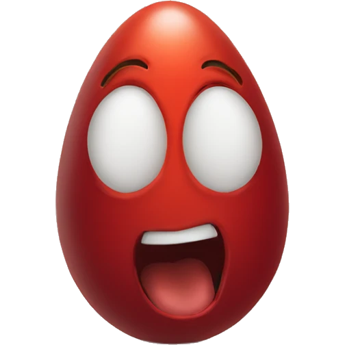 Screaming red egg with human face emoji