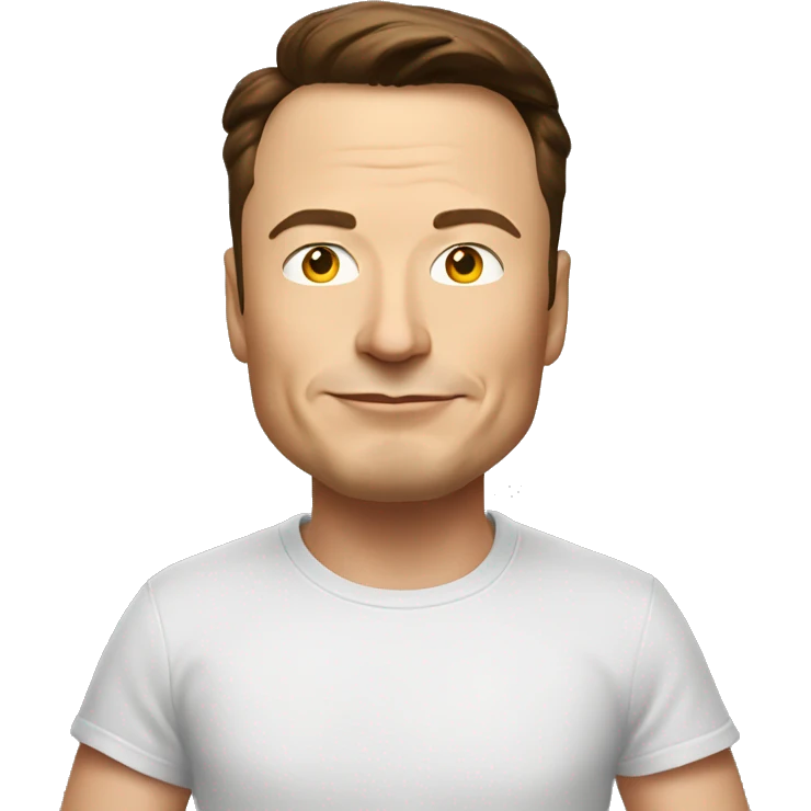 Elon musk with a t shirt emoji
