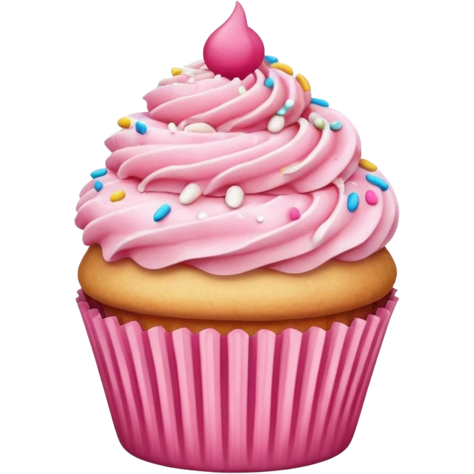 Cupcake with pink icing emoji