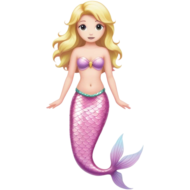 full body blonde light pink mermaid emoji