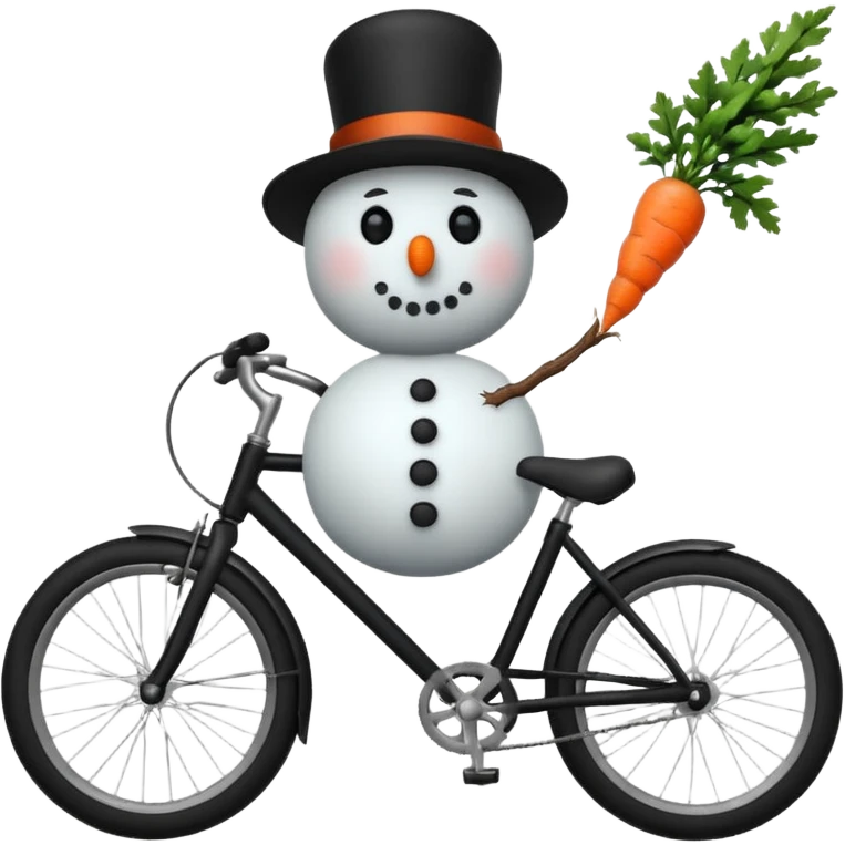 Snowman riding a bike  emoji