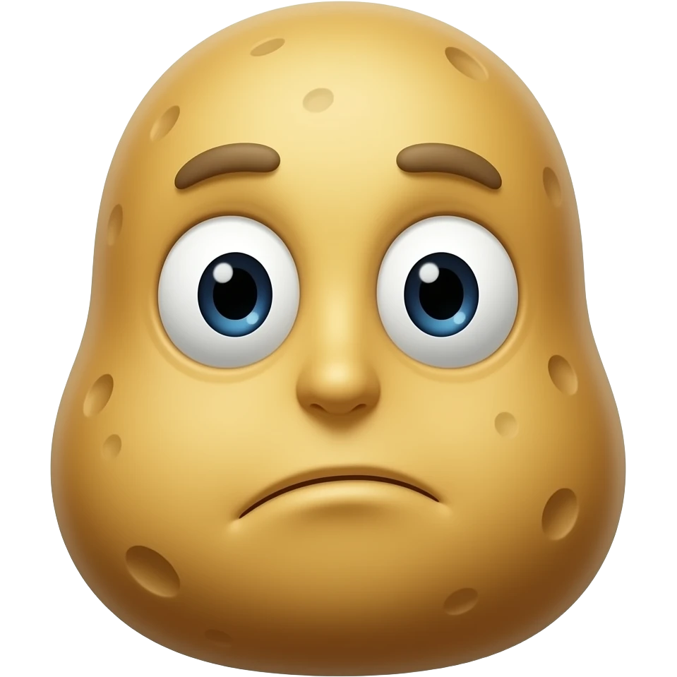 Stoned potato character emoji
