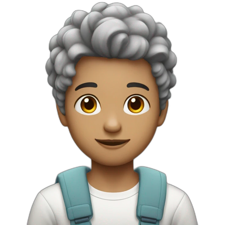 joven pelo gris piel blanca sin barba ni bugote pastel emoji