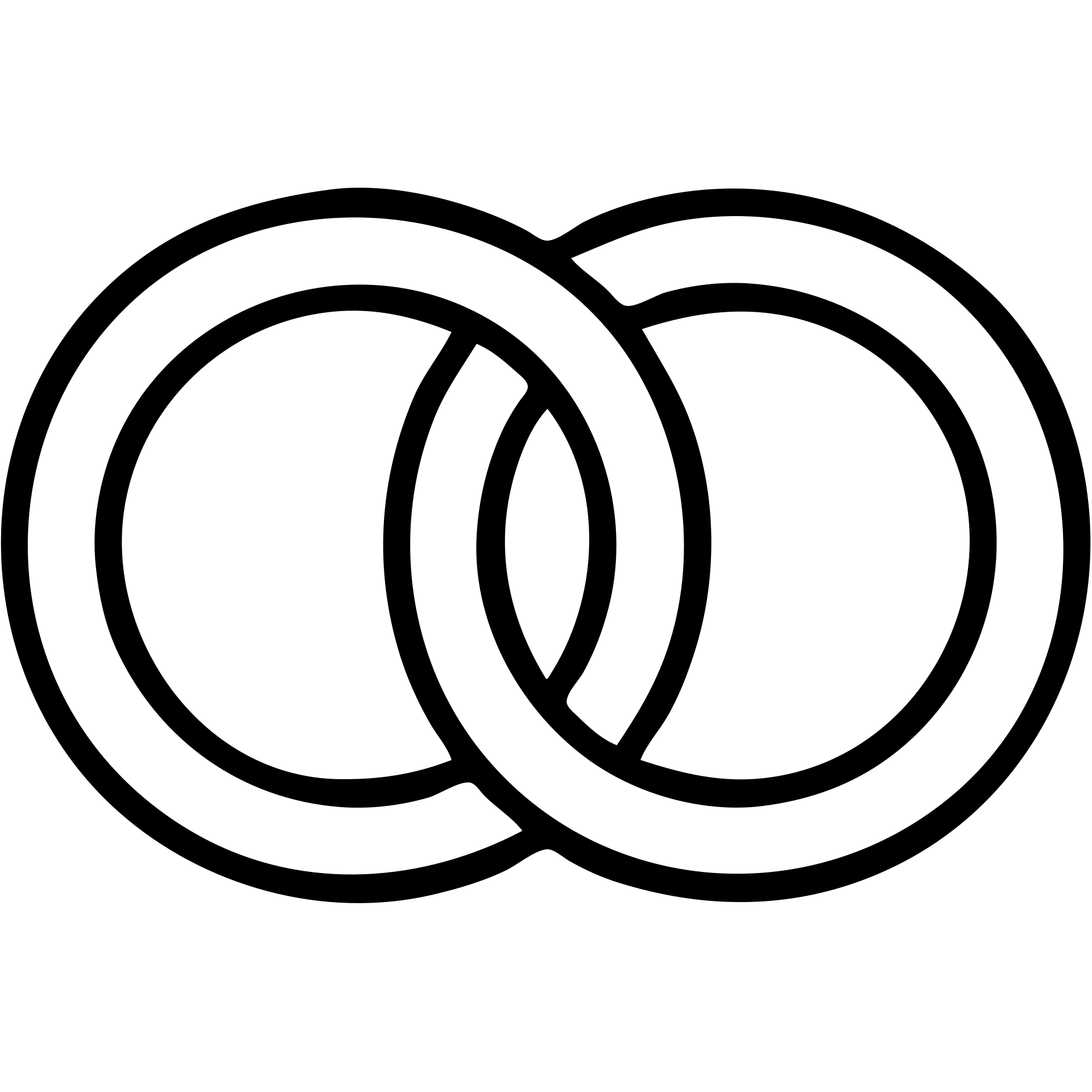 classic outlined icon of intertwined wedding rings emoji