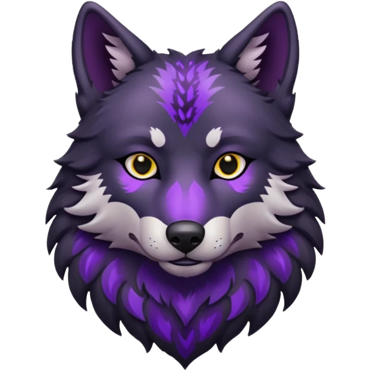 black wolf with purple pattern emoji