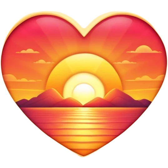 Heart shaped sunrise emoji