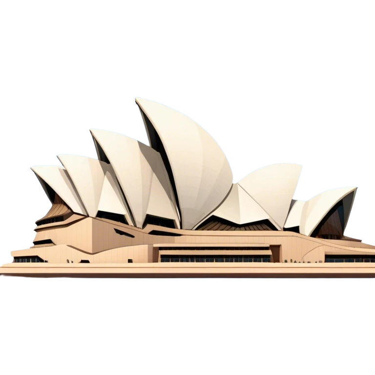Cinematic Realistic Sydney Opera House Landmark Emoji, depicted with its iconic sail‚Äêlike design set against a clear blue sky, rendered with crisp architectural detail and dynamic lighting. emoji
